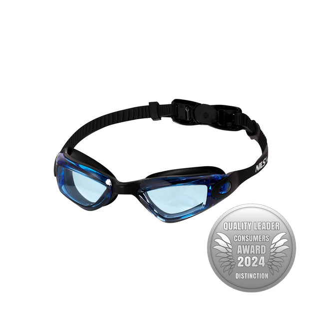 Junior Swimming Goggles, Black/Blue, Anti-Fog Lens