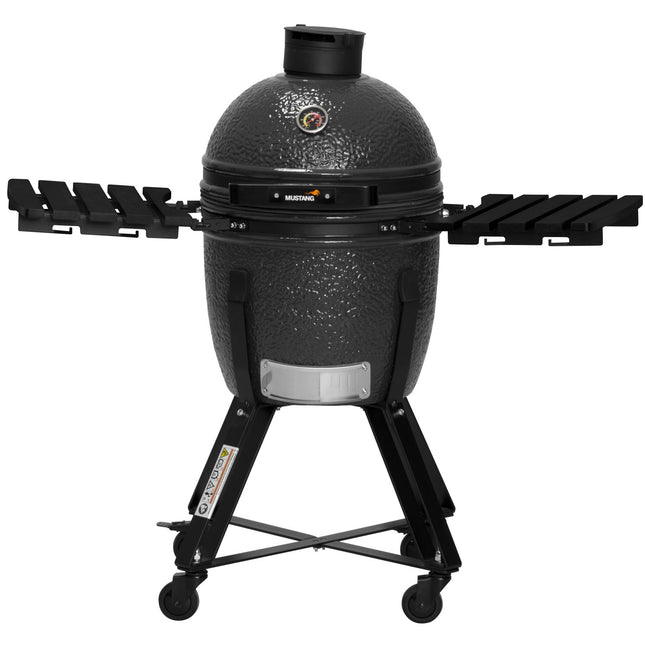 Kamado Ceramic Charcoal Grill, 18", Stainless Steel Grate