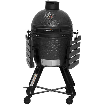 Kamado Ceramic Charcoal Grill, 18", Stainless Steel Grate