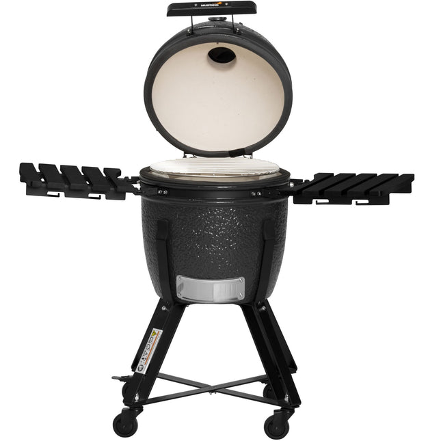 Kamado Ceramic Charcoal Grill, 18", Stainless Steel Grate