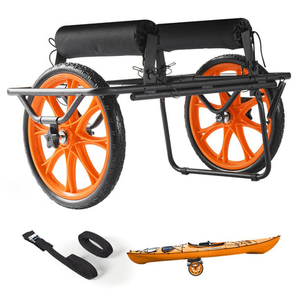 Kayak Cart 330 lb Capacity, 15 in Solid Tires, Kickstand