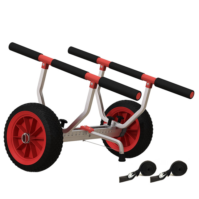Kayak Cart with Adjustable Width, Large Wheels, Aluminum Frame