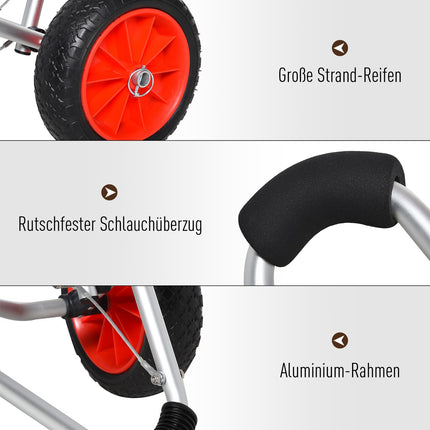 Collapsible aluminum kayak trailer with PU tires, 75 kg capacity