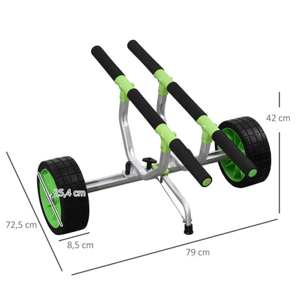 Adjustable kayak and canoe trailer with strap