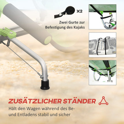 Adjustable kayak and canoe trailer with strap