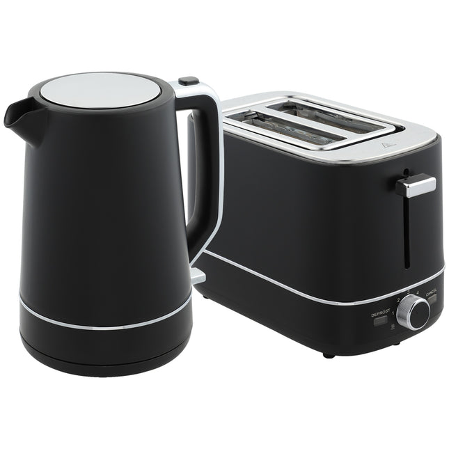 Kettle and Toaster Set - 2200W, 1.7L, 6 Levels Browning, Black