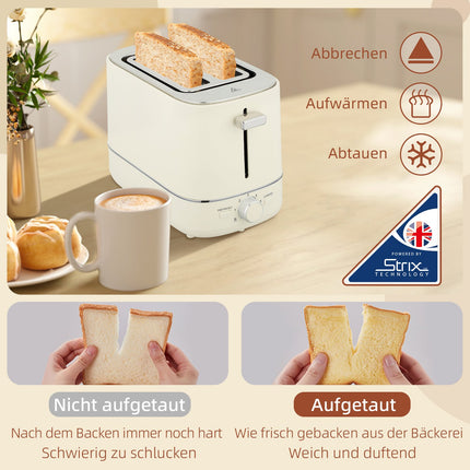 Kettle and Toaster Set, 1.7L, 6 Browning Levels, Beige
