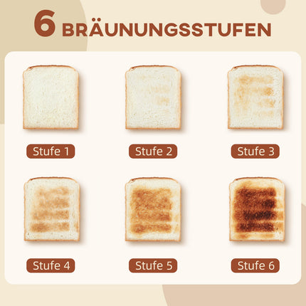 Kettle and Toaster Set, 1.7L, 6 Browning Levels, Beige