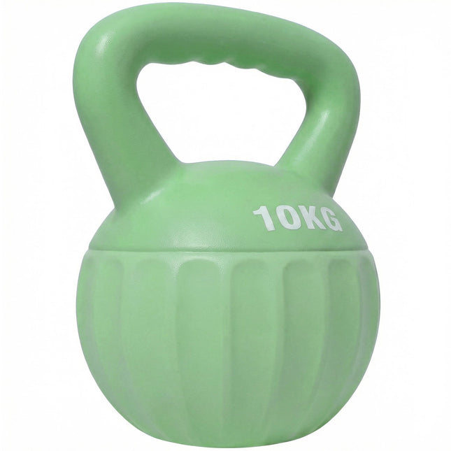 Kettlebell 10kg Sand-Filled, Non-Slip Grip, Green