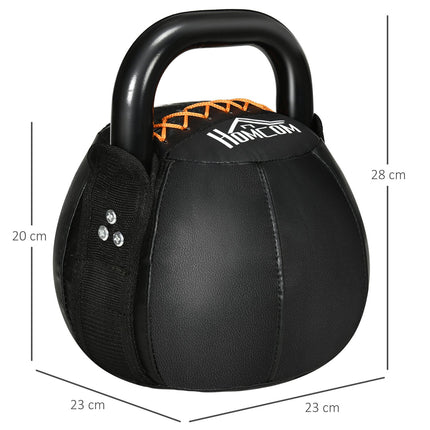 12 kg Kettlebell with steel handle - black, floor safe