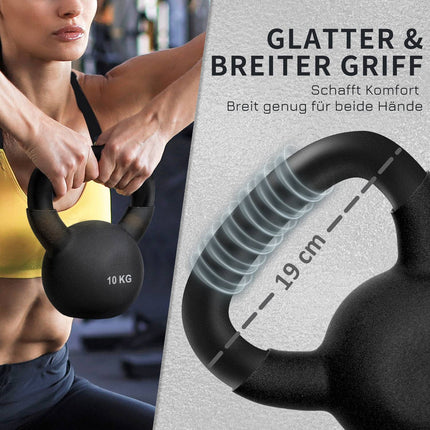 Kettlebell 10 Kg, Neoprene coated cast iron, floor friendly