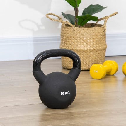 Kettlebell 10 Kg, Neoprene coated cast iron, floor friendly