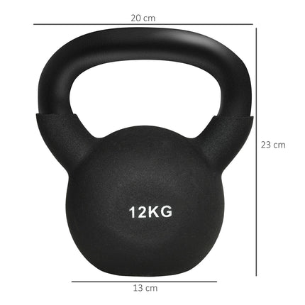 Kettlebell 12 Kg, Neoprene coated cast iron, floor friendly