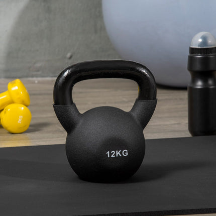 Kettlebell 12 Kg, Neoprene coated cast iron, floor friendly