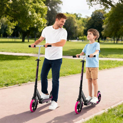 Kick Scooter, Adjustable Handlebar, Foldable, Pink