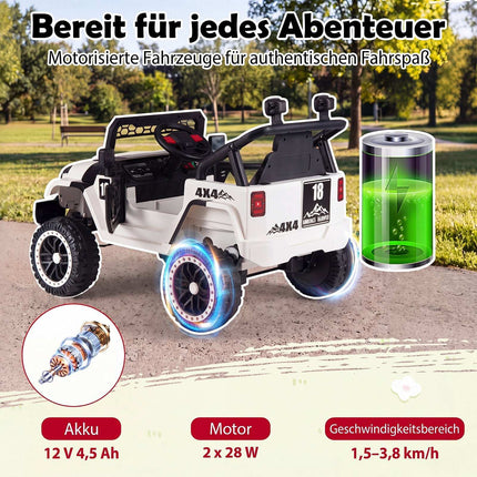 Kids' 12V Electric Car, Remote Control, Black, 60kg Capacity