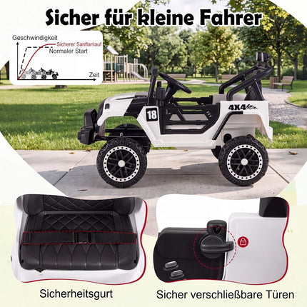 Kids' 12V Electric Car, Remote Control, Black, 60kg Capacity