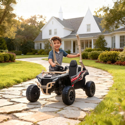 Kids 12V Electric Off-Road Vehicle, Remote, LED, Yellow