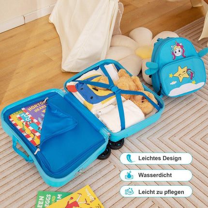 Kids' 2-Piece Luggage Set – Ride-On Suitcase & Backpack