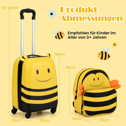 Kids' 2-Piece Luggage Set – Trolley & Backpack, ABS Shell