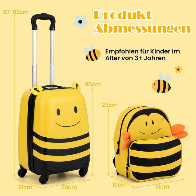 2-delige bagageset voor kinderen - trolley en rugzak, ABS-behuizing