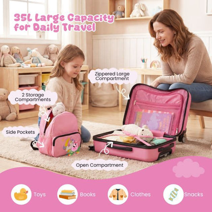 Kids 2-Piece Ride-On Carry-On Luggage Set, Backpack