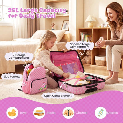 Kids 2-Piece Ride-On Carry-On Luggage Set, Backpack