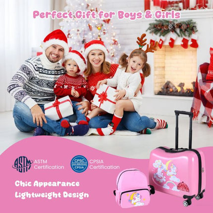 Kids 2-Piece Ride-On Carry-On Luggage Set, Backpack