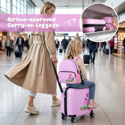 Kids 2-Piece Ride-On Carry-On Luggage Set, Backpack