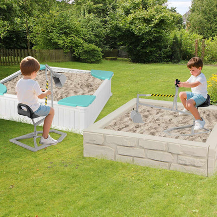 Kids' 360 Rotating Metal Ride-On Digger for Sandbox