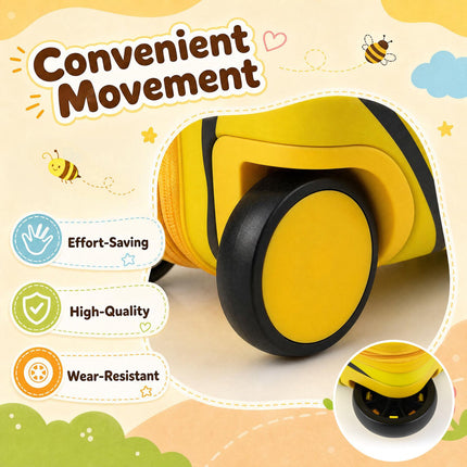 Kids 3-Piece Yellow Luggage Set with Backpack & Headrest