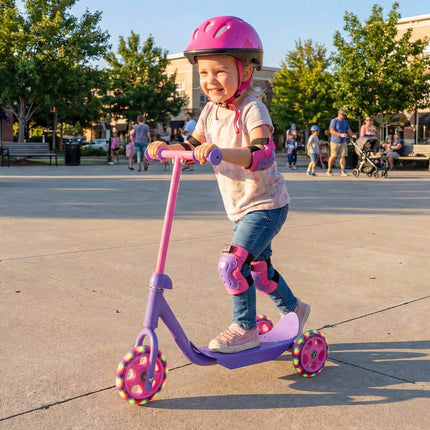 Kids 3-Wheel Scooter with LED Wheels, Purple