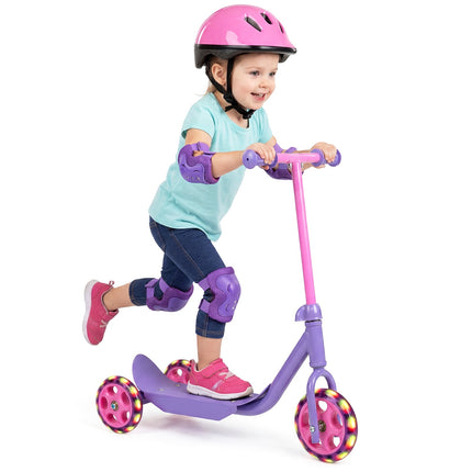 Kids 3-Wheel Scooter with LED Wheels, Purple