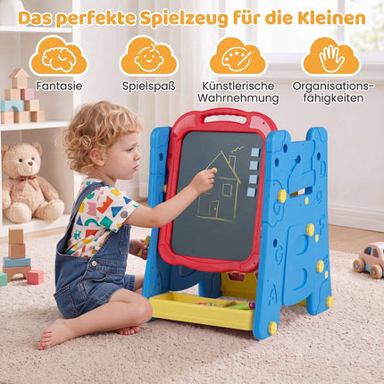 Kids 3-in-1 Art Easel with Magnetic Board, Blue
