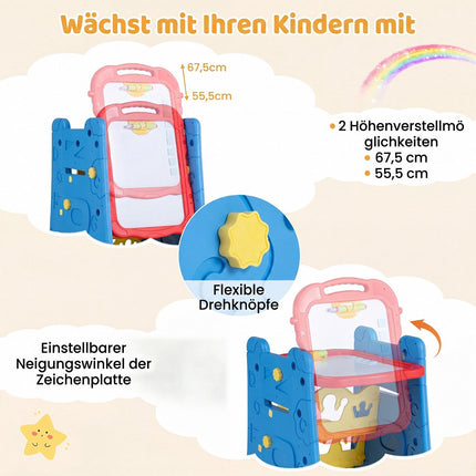 Kids 3-in-1 Art Easel with Magnetic Board, Blue