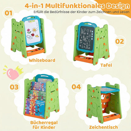 Kids 3-in-1 Art Easel with Magnetic Board, Green