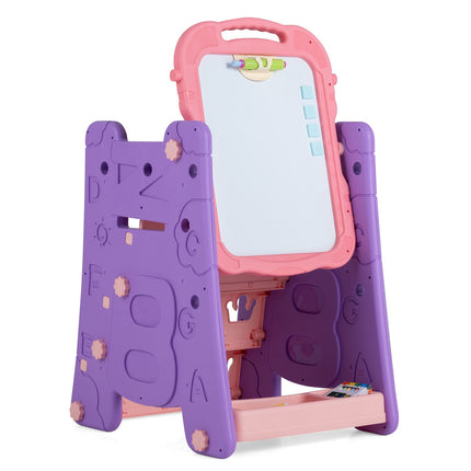 Kids 3-in-1 Art Easel with Magnetic Board – Pink