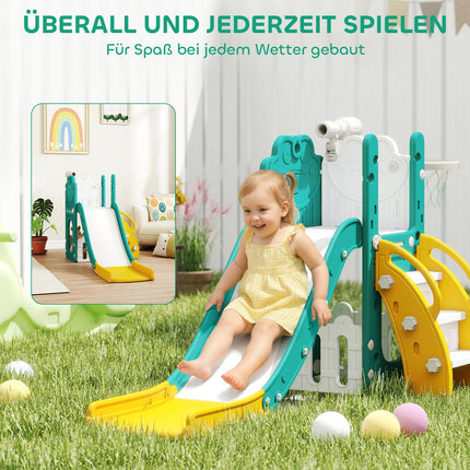 Kids' 5-in-1 Slide Set with Telescope & Basketball Hoop