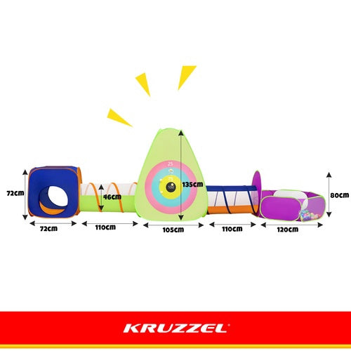 Kindertentenset 5-in-1 met tunnels en 100 ballen
