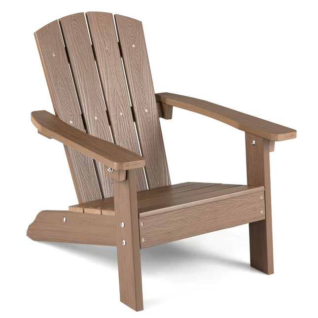 Kids Adirondack Chair, All-Weather HIPS, High Back, Brown