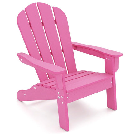 Kids Adirondack Chair, HDPE, Ergonomic Backrest, Pink