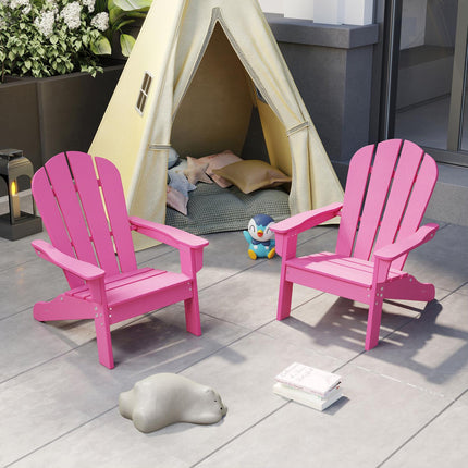 Kids Adirondack Chair, High Back, All-Weather HIPS, Pink