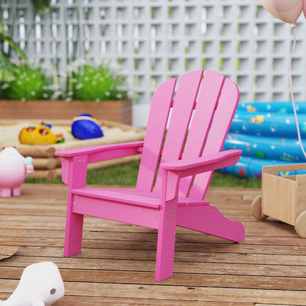 Kids Adirondack Chair, High Back, All-Weather HIPS, Pink