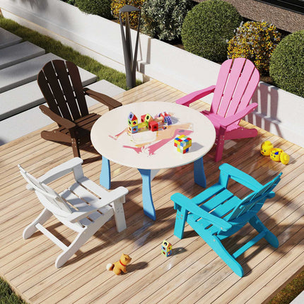 Kids Adirondack Chair, High Back, All-Weather HIPS, Pink