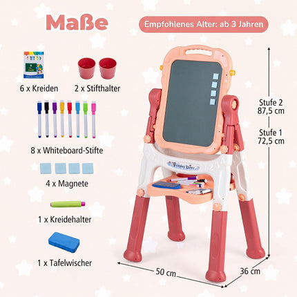 Kids' Adjustable 4-in-1 Art Easel with Accessories