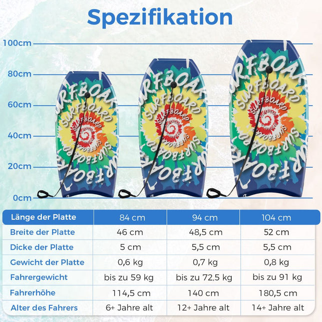 Kids Bodyboard 84cm with EPS Core, XPE Deck, HDPE Bottom