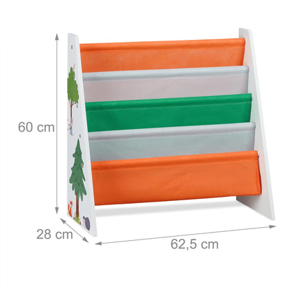 Kids' Bookshelf with Forest Animal Design