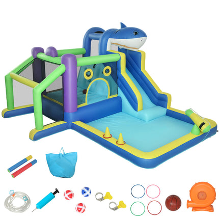 Kids Bounce House with Slide & Water Cannons, 8-in-1 Fun