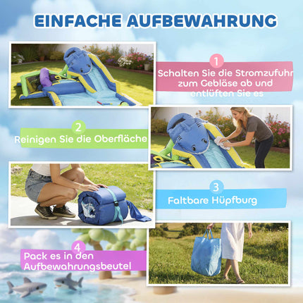 Kids Bounce House with Slide & Water Cannons, 8-in-1 Fun