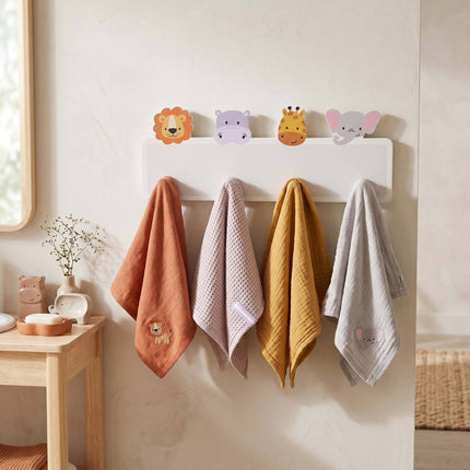 Kids' Coat Rack with 4 Hooks, 15 x 38 cm, MDF & Pine